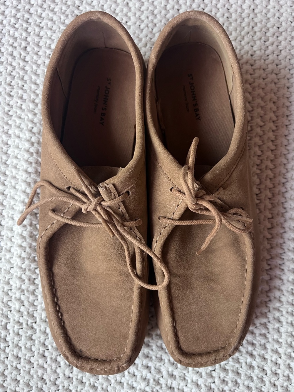 ST JOHN'S BAY Clover Loafers Tan Khaki Minimalist Business Preppy Casual Size 10
